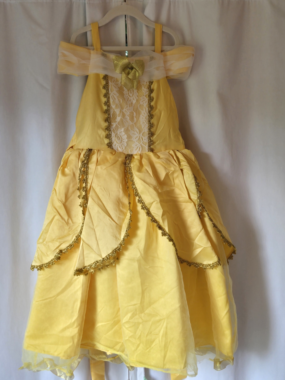 Belle Princess Dress Kids Costume with Gold Trim